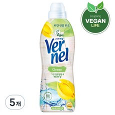 버넬 그린 고농축 섬유유연제 일랑일랑 앤 베티버 본품 5개 900ml