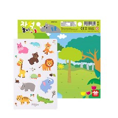 Ariati 迷你磁性貼-動物, 可愛卡通冰箱磁鐵貼，兒童早教益智玩具, 1入