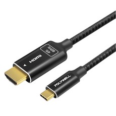 POLYWELL 寶利威爾 Type-C To HDMI 2.0 4K影音傳輸線 2m 黑色, PW15-W45-M962, 1條