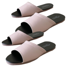 TAIWAN SLIPPER 台灣犀利趴 台灣製造 純色皮質室內拖鞋 落櫻粉 M 2雙組, 2雙