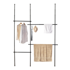 ikloo 宜酷屋 頂天立地伸縮掛衣架 143-190W*7D*240-280H cm 4.48kg 1個, 黑