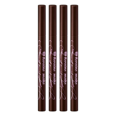 KISSME 奇士美 heroine make 花漾美姬 零阻力眼線液筆 0.1mm極細筆頭, 02 經典復古棕, 4支