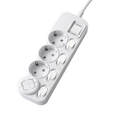 에코파워탭 LED 개별 과부하차단 멀티탭 전선형 4구, 3m, 화이트 + 랜덤 발송, 1개 3m, 화이트, 1개