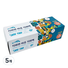 지퍼원 이중 지퍼백, 중(M), 50개입, 5개