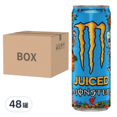 MONSTER ENERGY 魔爪芒果狂歡碳酸能量飲料355ml 24入, 含維生素B群、肌醇、牛磺酸、人參, 355ml, 48罐