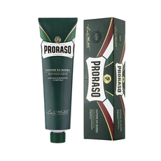 PRORASO 刮鬍膏 綠標 薄荷，150ml，含尤加利樹精油和薄荷醇, 1條