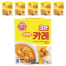 오뚜기3분 카레 순한맛, 200g, 6개 200g, 6개입