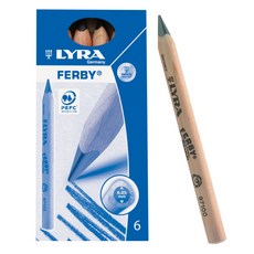 LYRA兒童三角原木鉛筆6支裝 - 圓滑三角造型，握感舒適，筆芯堅硬耐用, 6支