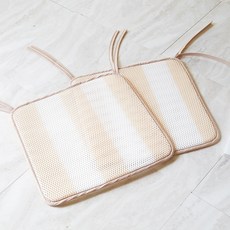 라뽐므 쿨브리즈 스트라이프 투웨이 3D 에어매쉬 방석 12mm 2p, 라이트베이지