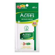 MENTHOLATUM 曼秀雷敦 Acnes 清爽吸油面紙 Set, 3倍吸油能力, 60片裝, 60張, 1盒