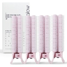 글로스앤글로우 뿌리볼륨업 헤어롤 집게, 연핑크, 4개