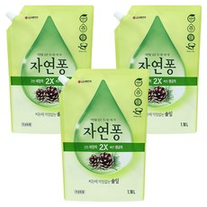 [비건라이프] 자연퐁 찌든때 걱정없는 솔잎 주방세제 파우치형, 1.18L, 3개