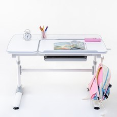 루나랩 키즈 어린이 바른자세 책상 기본형 방문설치, 흰색 + 회색