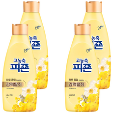 피죤 고농축 강력탈취 섬유유연제 써니 가든 본품, 1L, 4개