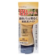 media 媚點 台灣公司貨 自然光感美肌BB霜 SPF35 PA++, 02 自然膚色, 35g, 1條