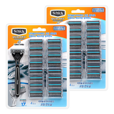 Schick 舒適牌 Quattro 4 鈦剃鬚刀+替換刀片17個 2組1入 男士刮鬍刀, 2組