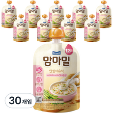 맘마밀 안심 이유식 12개월 부터, 아스파라거스와 닭가슴살, 30개입, 100g