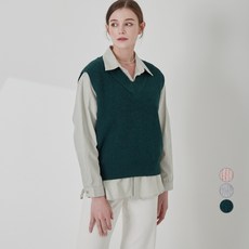 afinar 女款舒適柔軟素色V領針織背心