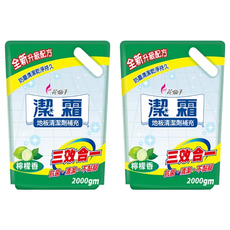 潔霜 地板清潔劑補充包 檸檬香, 2kg, 2包