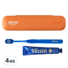 오스템 여행 휴대용 양치키트 뷰센 C 충치케어 치약 40g + 칫솔 세트, 4세트