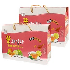 花泉 蜂蜜水果茶禮盒 Set, 韓國原裝進口, 柚子 2包+白葡萄 2包, 2盒