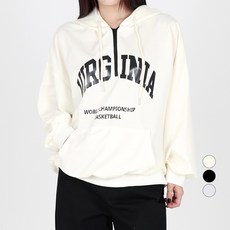 여성용 닷이프 레터링 집업 후드 티셔츠