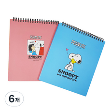 피너츠 스누피 상철 그리드 노트, 랜덤 발송, 6개