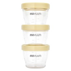 모윰 트라이탄 이유식 용기, 크림옐로우, 3개, 130ml