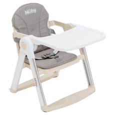 NUBY 可攜兩用兒童餐椅, 奶霜白, 1個