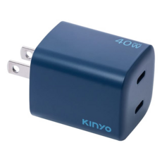 Kinyo 氮化鎵雙孔充電器40W PDCB-140DB, 1個