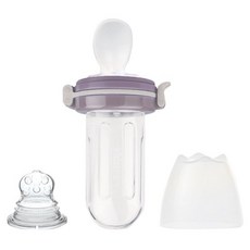 kidsme 咬咬樂輔食器 擠壓式 升級版, 醫療級矽膠網袋, 訓練眼手口協調, 葡萄紫, 1組