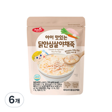 베베스트 아이 맛있는 닭안심살 야채죽, 닭고기, 6개 - 베베스트죽