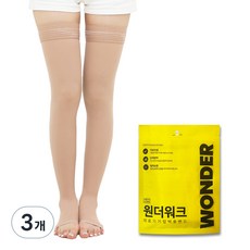 원더워크 의료용 압박용밴드 발트임 베이지, 3개, 허벅지형