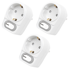 EcoPowerTap 省電型LED L型延長線 1孔, 8.2cm, 白色, 3個
