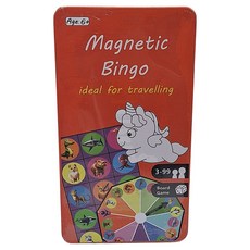 YouRPUZZLE 鐵盒桌遊-Bingo連連看G2899, 磁性連線遊戲，旅行便攜，親子互動益智玩具, 1入