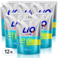 리큐 진한겔 하이브리드 드럼세탁기용 액상세제 플로럴 부케향 리필, 2.1L, 12개
