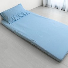 BEARBED 熊棉 折疊床墊專用床包枕套組 淺藍色3尺(186x90cm)含枕套, 淺藍色, 3尺(186 x 90cm) + 枕套 45 x 75cm