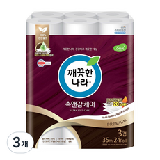 깨끗한나라 촉앤감 케어 35m, 24개입, 3개