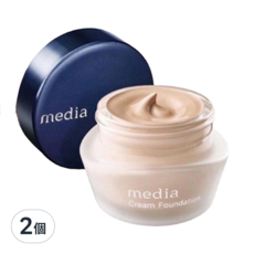 media 媚點 台灣公司貨 極上粉嫩保濕粉底霜 25g, 亮膚色, 2罐