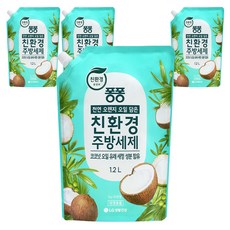 퐁퐁 친환경 주방세제 코코넛 리필, 1L, 4개