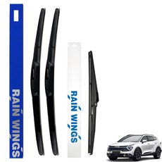레인윙스 하이브리드 RV 앤 SUV 차량 전면 + 후면 와이퍼 세트, 디올뉴 스포티지NQ5