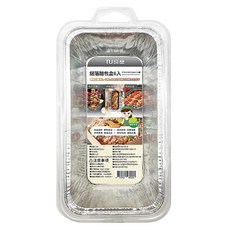 TU 良品 鋁箔麵包盒 6入1組, 鋁箔材質導熱均勻, 適用於烤箱氣炸鍋, 一次性設計方便衛生, 6個, 1組