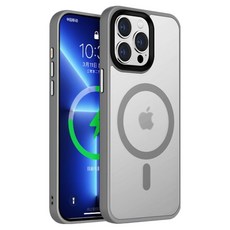 理享家 馬卡龍磨砂磁吸magsafe手機保護殼, 蘋果 iPhone 15/i15, 輕薄防摔, 淺灰色, 1個