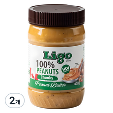 리고 100% 땅콩버터 청키, 453g, 2개 2개, 453g