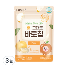LUSOL 果乾 水梨, 15g 迷你包, 適合6個月以上嬰幼兒, 3包
