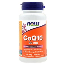 NOW Foods 精純CoQ10膠囊食品 30mg 60顆, 100%美國原裝進口, 400mg, 1罐