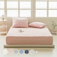 The Zari Fresh Pure絎縫透氣床包, 純蜜桃粉色