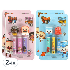 pinkfoot 2000吐司先生髮廊公仔筆蓋 2種*4入組, 粉色, 藍色, 2套