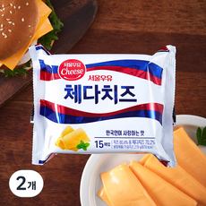 서울우유치즈 체다 슬라이스 치즈 15매입, 270g, 2개