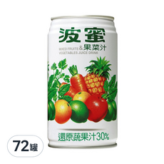 波蜜 果菜汁，多種蔬果精華，補充營養, 335ml, 72罐